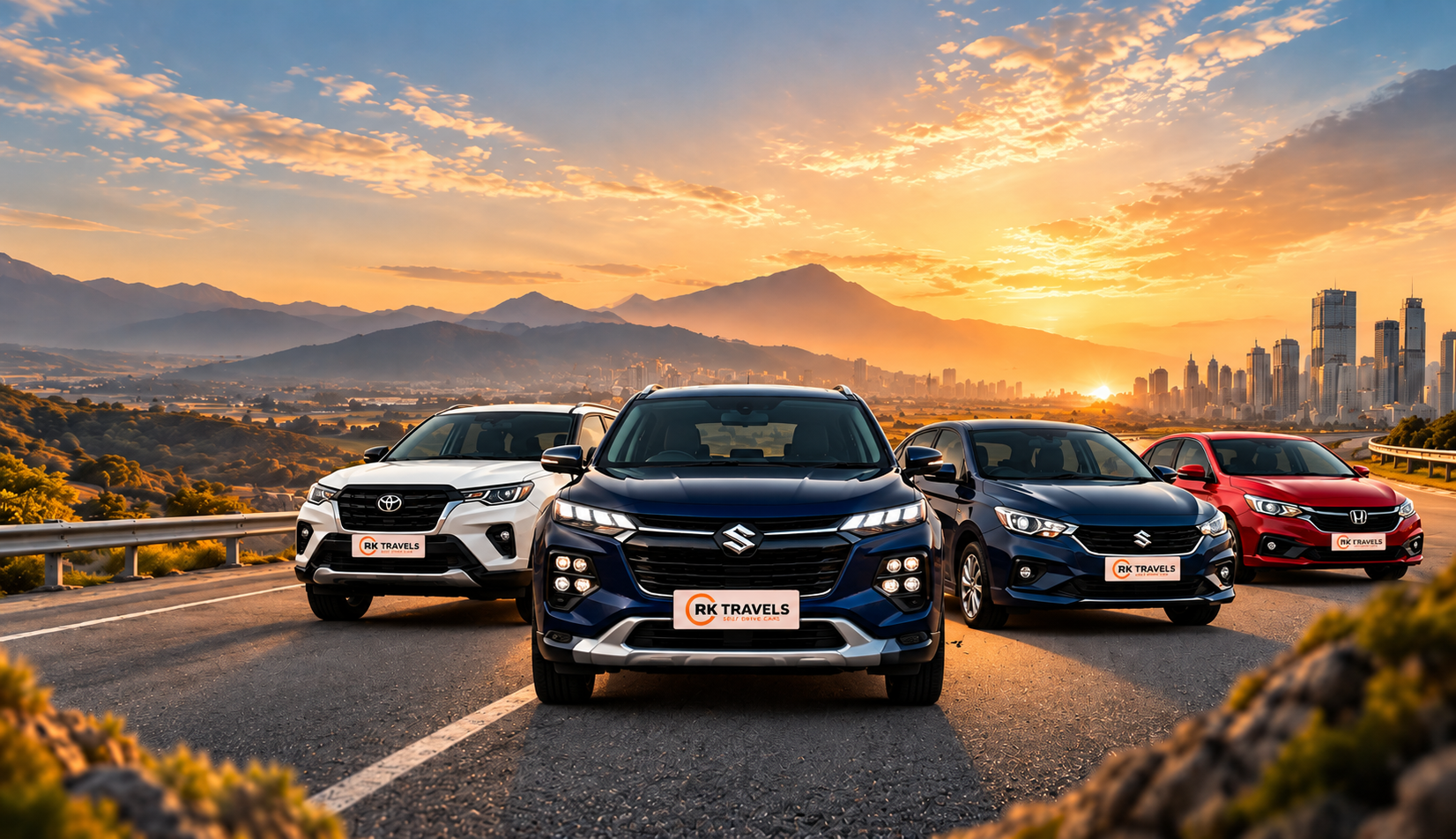 Fleet of self-drive cars available at RK Travels in Jadcherla, Telangana
